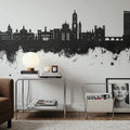 Valladolid Spain Skyline Black & White Mural Wallpaper - room preview 03