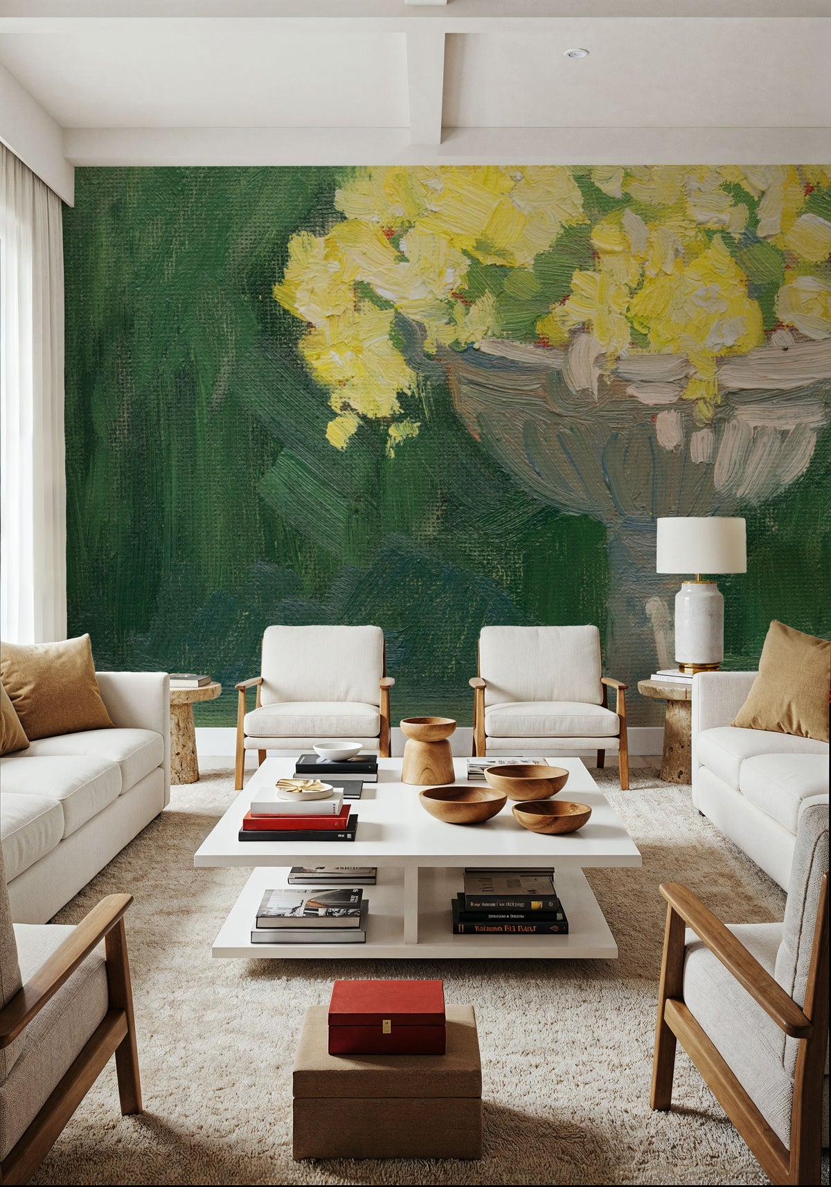 Urn of Flowers Mural Wallpaper - room preview 03