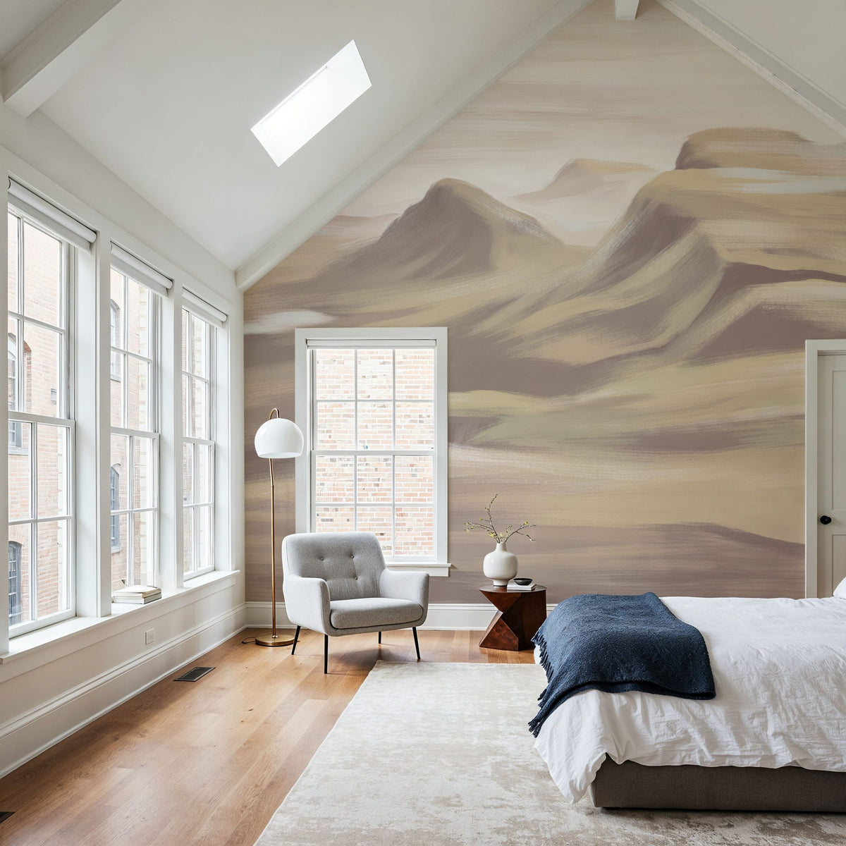 Oil Mountain, Mocha Mural Wallpaper - room preview 03
