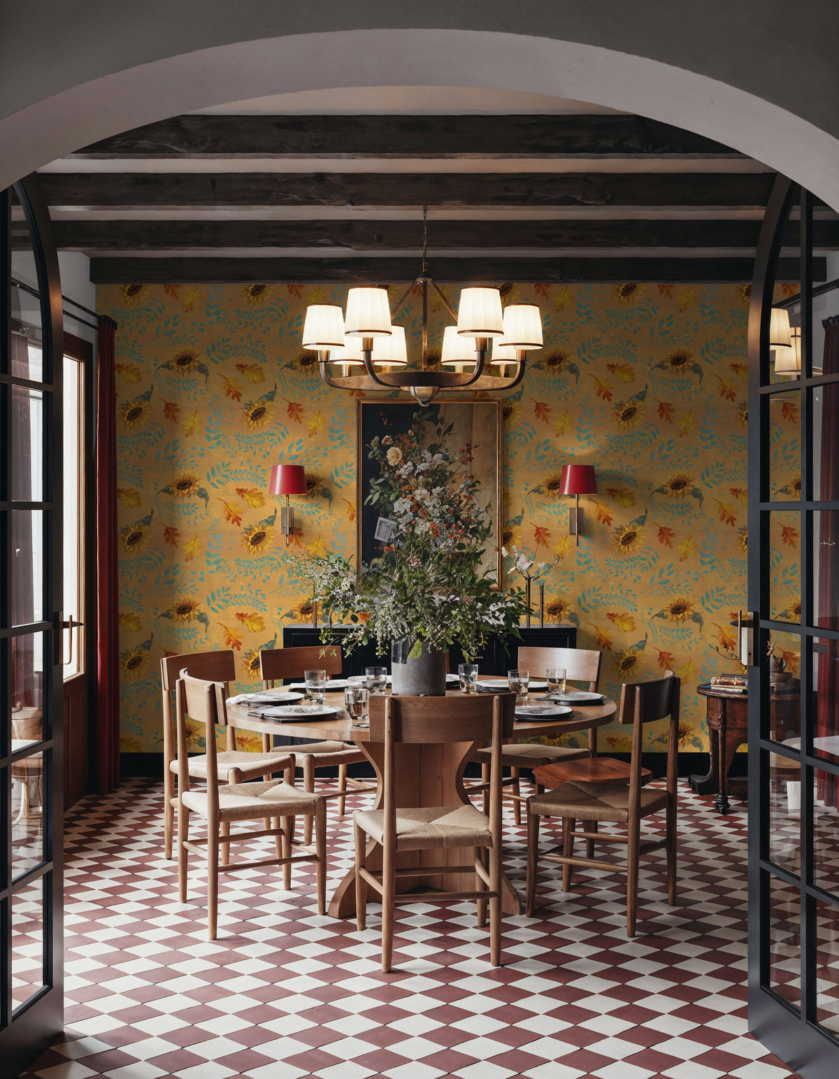 Fall Harvest Yellow Mural Wallpaper - room preview 03