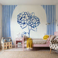 Striped Floral I Mural Wallpaper - room preview 03
