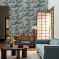 Greenwood Linden, Soft Teal Mural Wallpaper - room preview 03