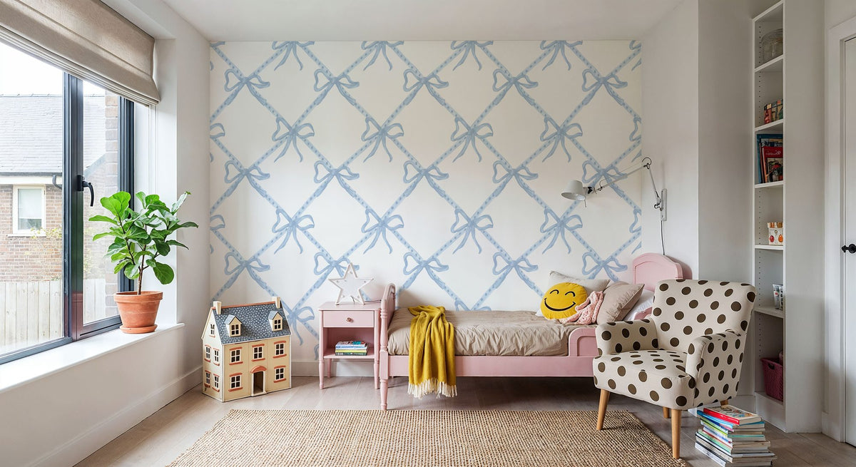 Petite Bows Sky Mural Wallpaper - room preview 03