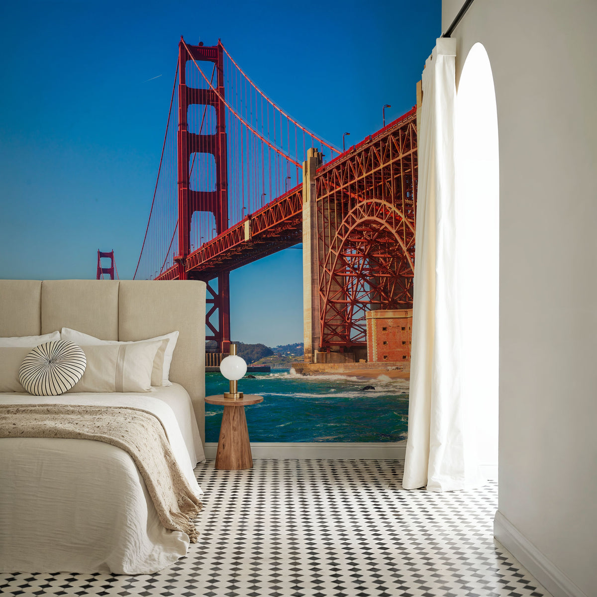 San Francisco Golden Gate Bridge Mural Wallpaper - room preview 03