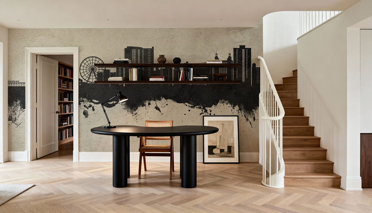 Myrtle Beach South Carolina Skyline Concrete Mural Wallpaper - room preview 03