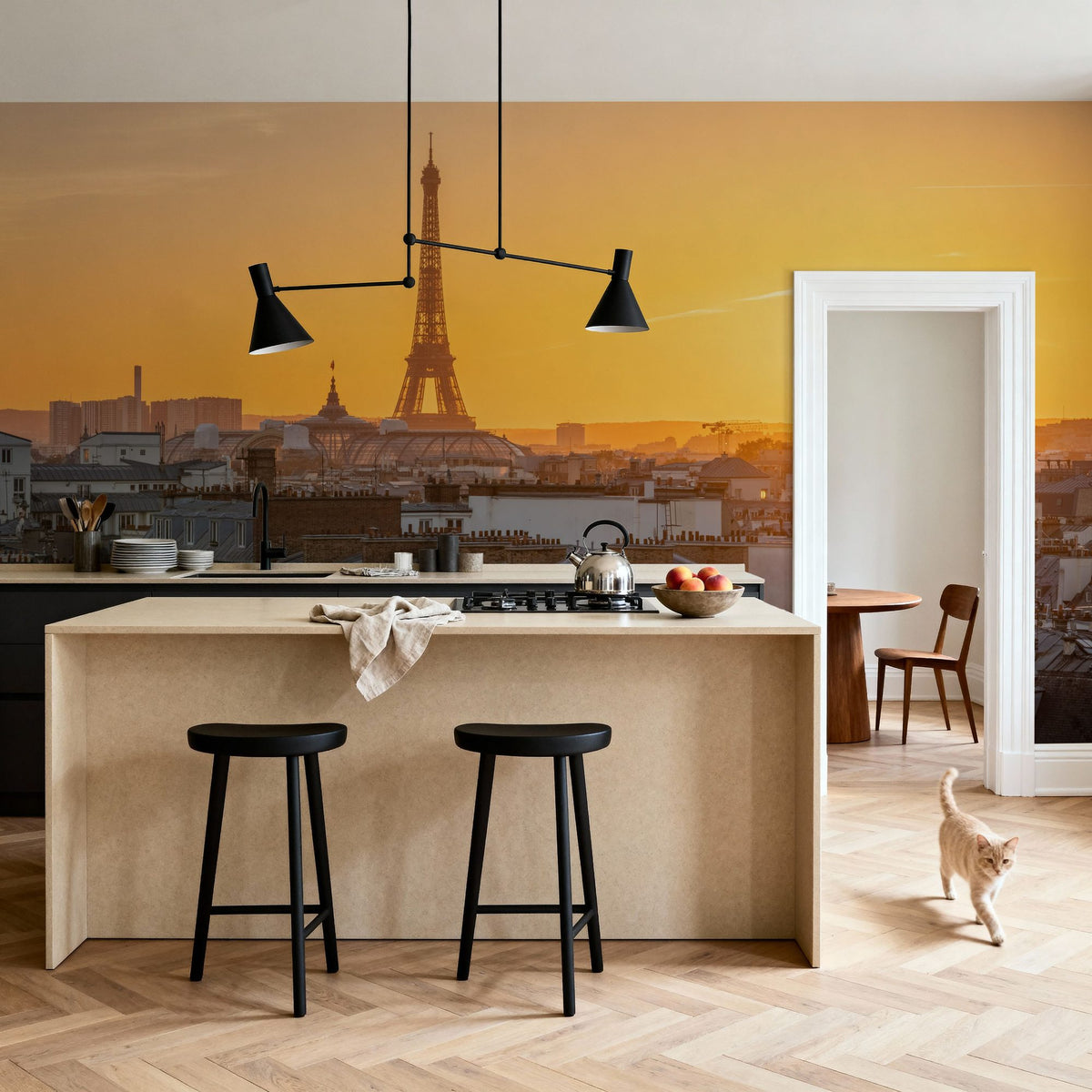 Sunset in Paris Mural Wallpaper - room preview 03