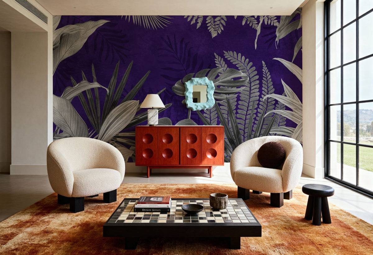 Frosty Leaves Mural Wallpaper - room preview 03