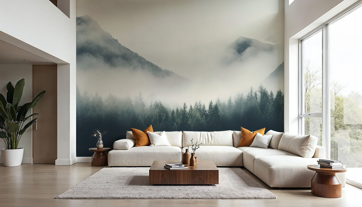 Winter Mountain View Mural Wallpaper - room preview 03