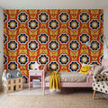 Retro Bold Blooms, Autumn Mural Wallpaper - room preview 03