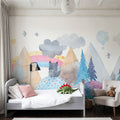 Baby Wolf Forest Mural Wallpaper - room preview 03