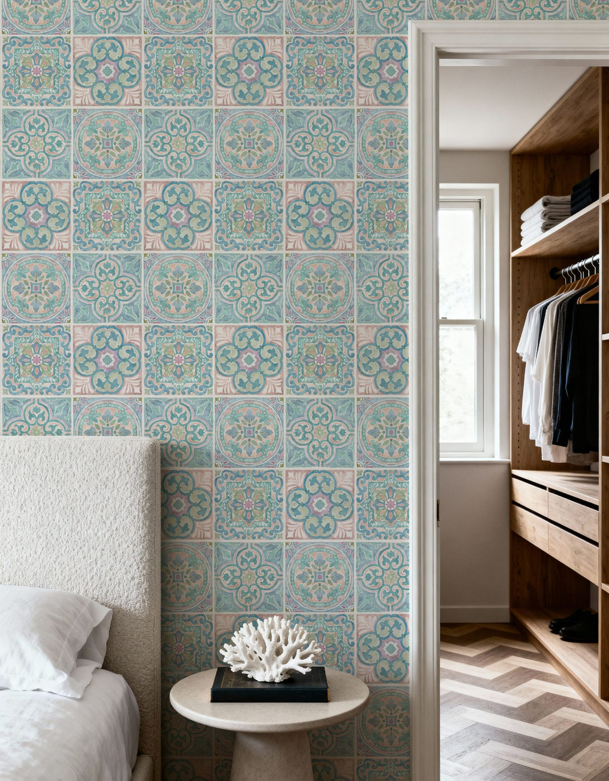 Ocean Tiles Mural Wallpaper - room preview 03