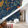 Blue Botanical I Mural Wallpaper - room preview 03