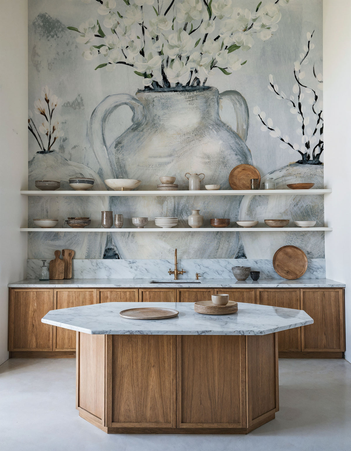 Botanicals in Pottery Mural Wallpaper - room preview 03