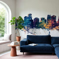 Orlando Florida Skyline Blue & Bronze Mural Wallpaper - room preview 03