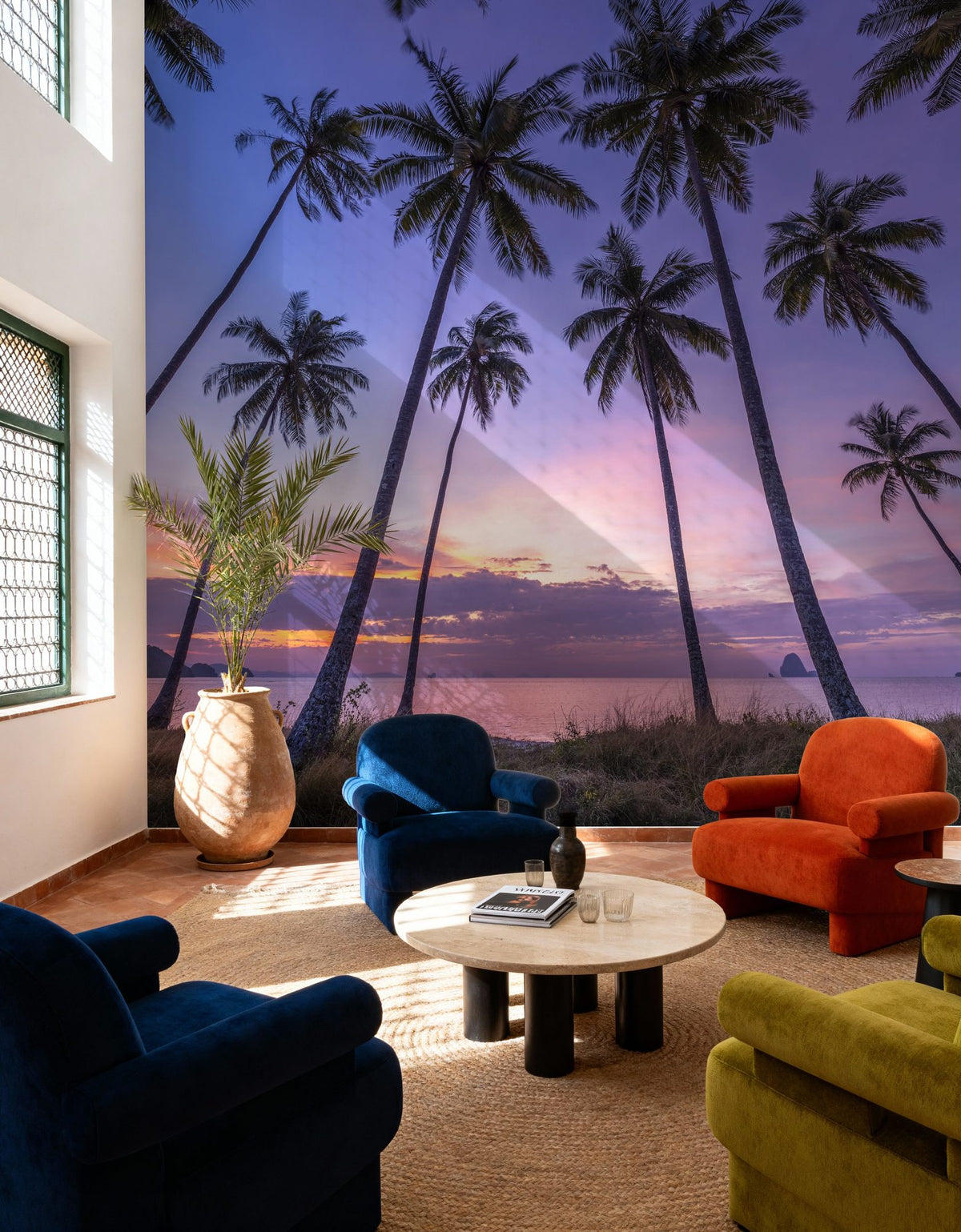 Sunset Palm Vista Mural Wallpaper - room preview 03