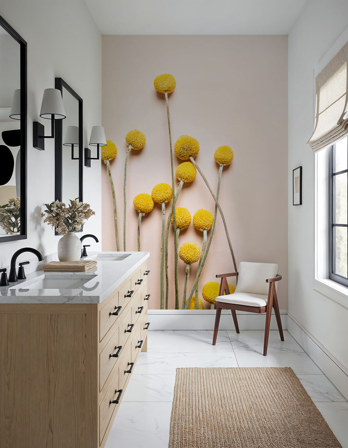 Craspedia Globosa Mural Wallpaper - room preview 03