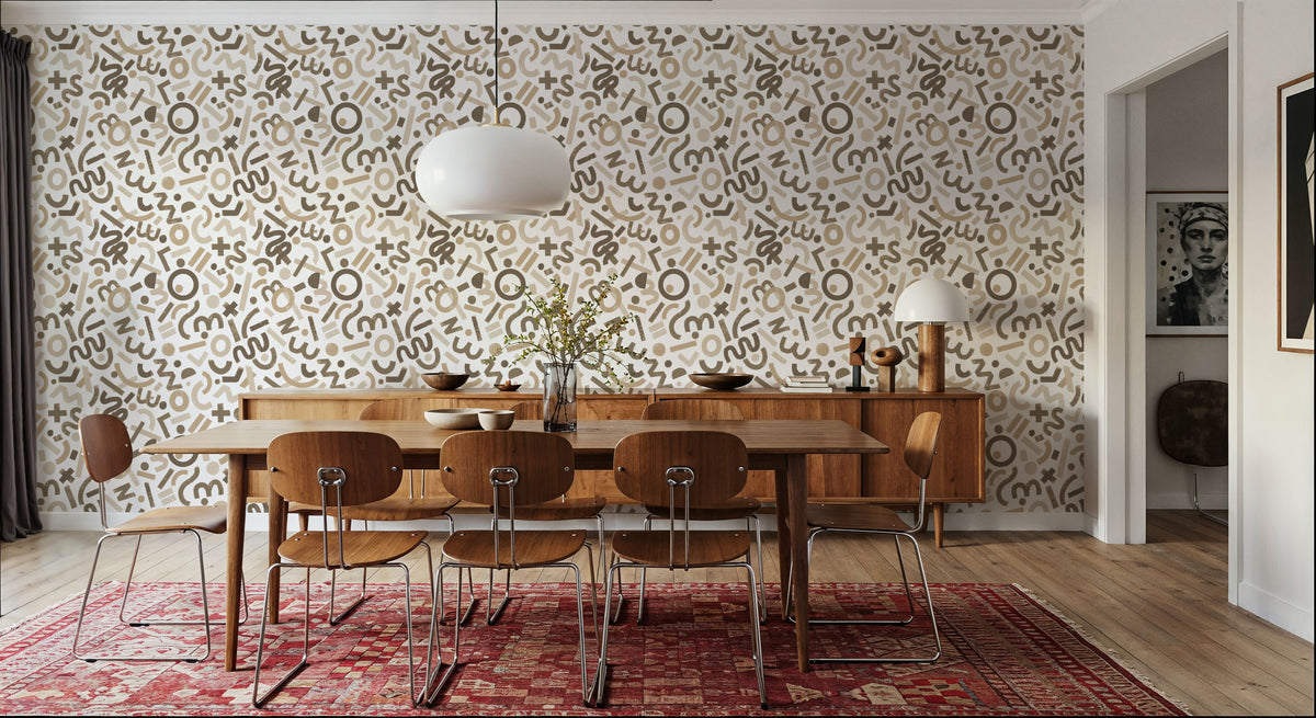 Pop Letter Marks, Coffee Mural Wallpaper - room preview 03