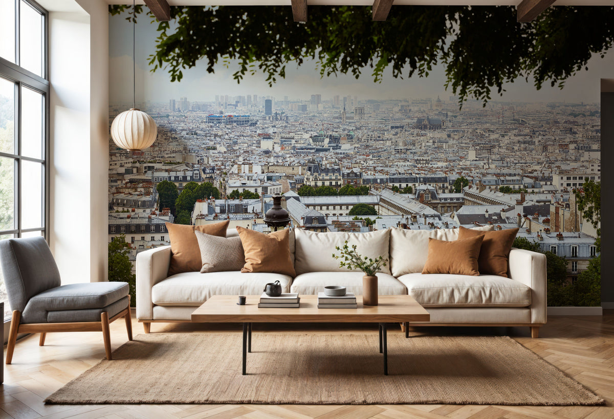 Paris Skyline From Montmartre Mural Wallpaper - room preview 03