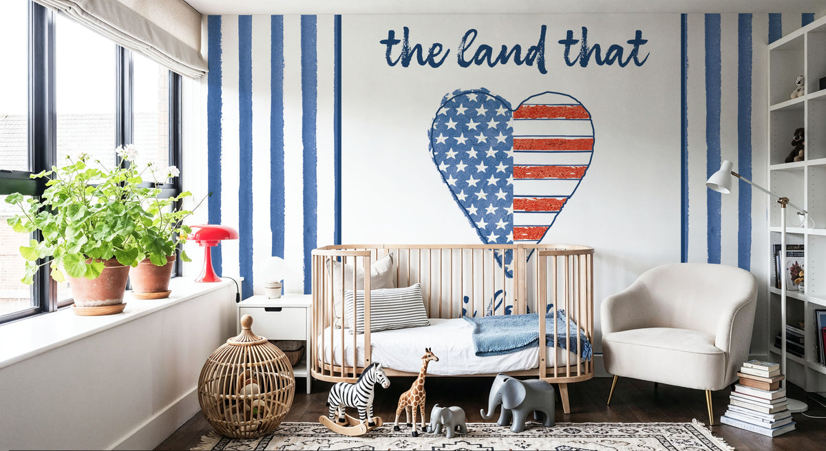 USA Cuties Stripes III Mural Wallpaper - room preview 03