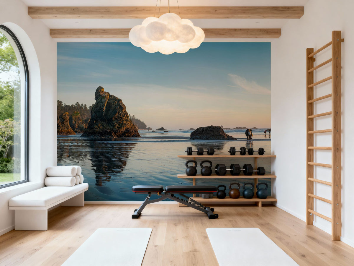 Ruby Beach Mural Wallpaper - Neutral Tone - room preview 03