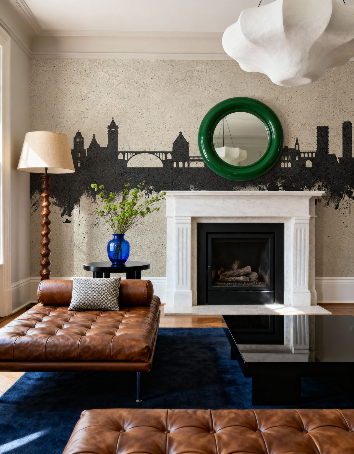 Luxembourg City Skyline Concrete Mural Wallpaper - room preview 03