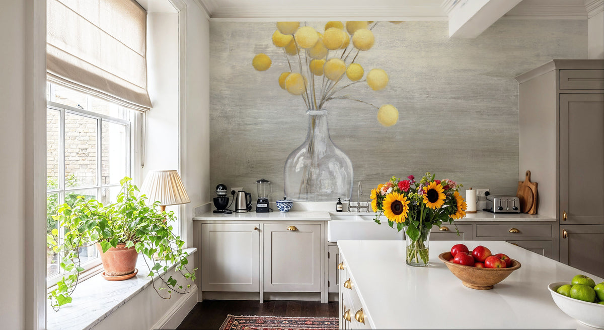 Cheerful Craspedia Mural Wallpaper - room preview 03
