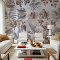 Parrots Study Mural Wallpaper - Neutral Tone - room preview 03