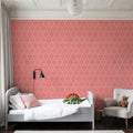 Bohemian Leaves Pink Mural Wallpaper - room preview 03