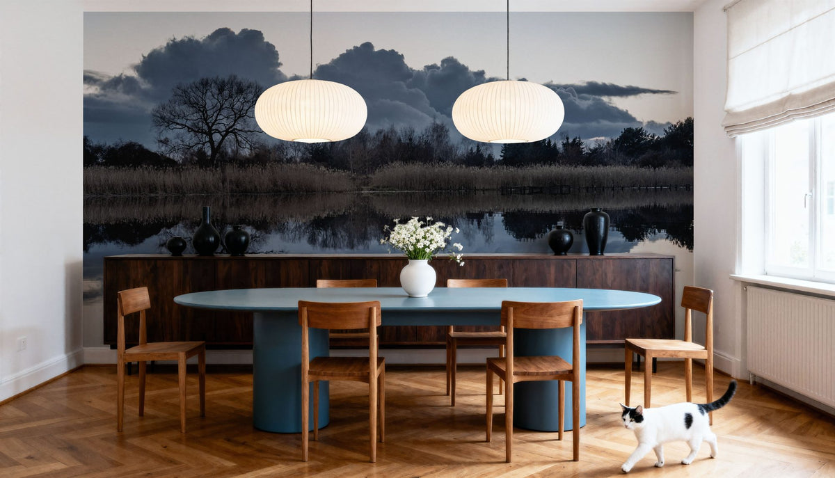 Clouds in Water Mural Wallpaper - room preview 03