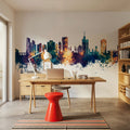 Lagos Nigeria Skyline Blue & Bronze Mural Wallpaper - room preview 03