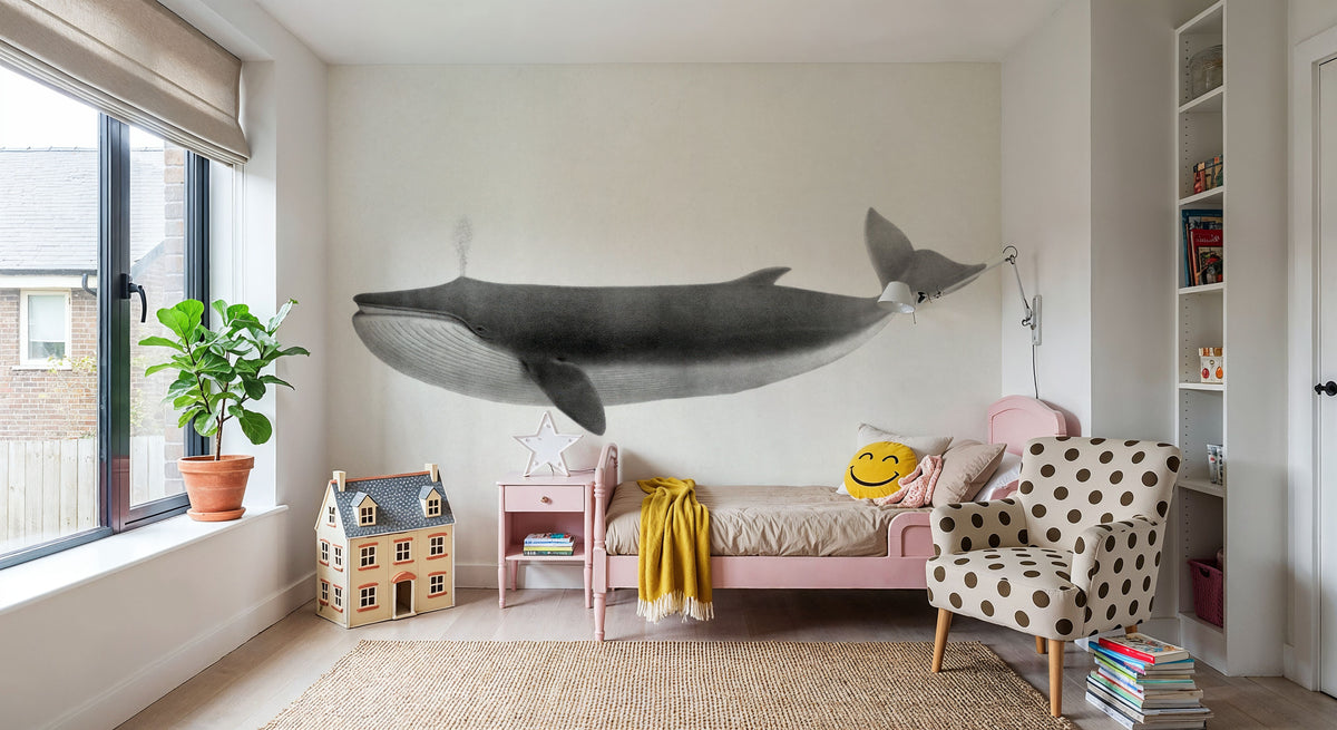 Fin Whale Mural Wallpaper - room preview 03