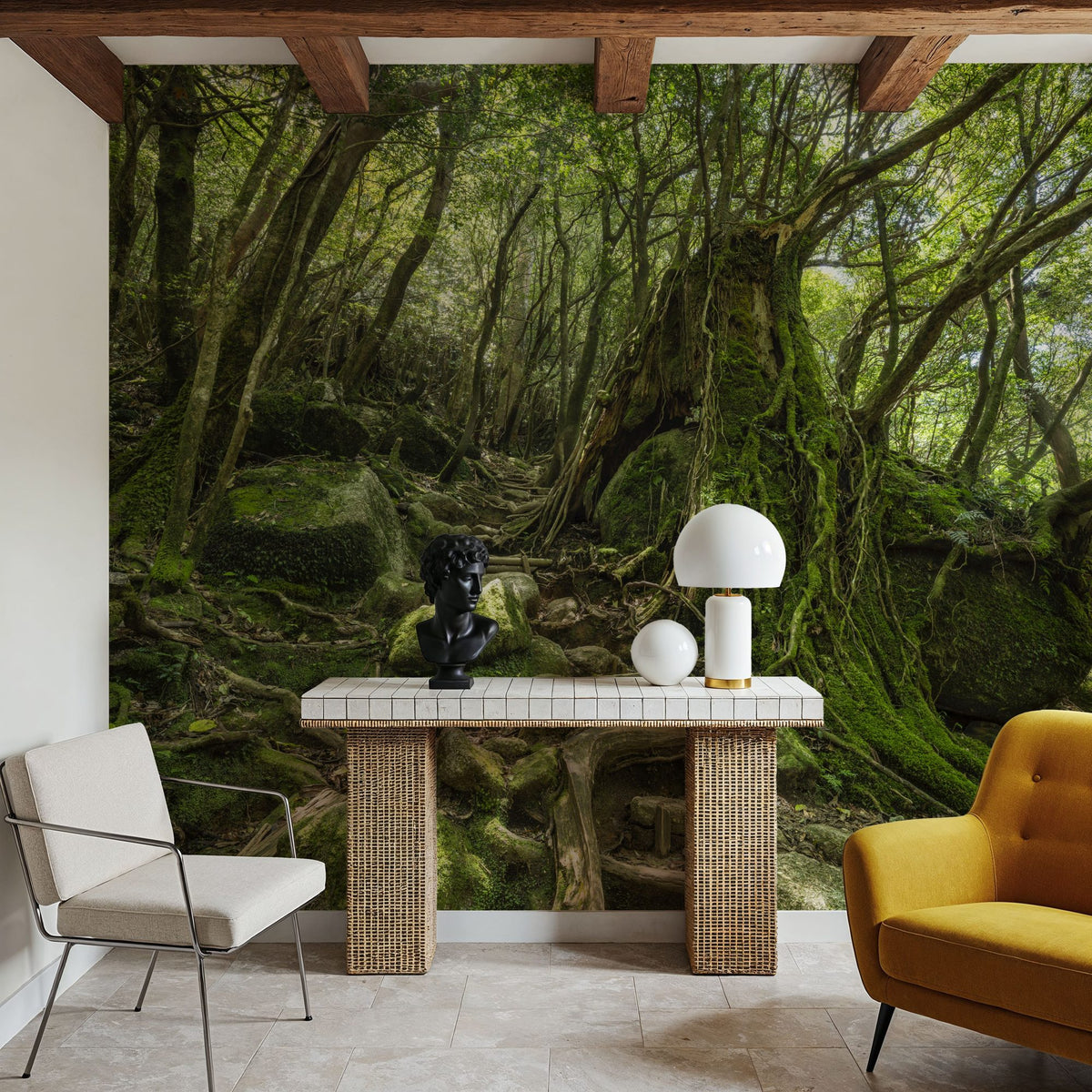 Moss Forest Mural Wallpaper - room preview 03