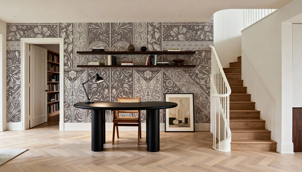 Flower Collection, Mauve Mural Wallpaper - room preview 03