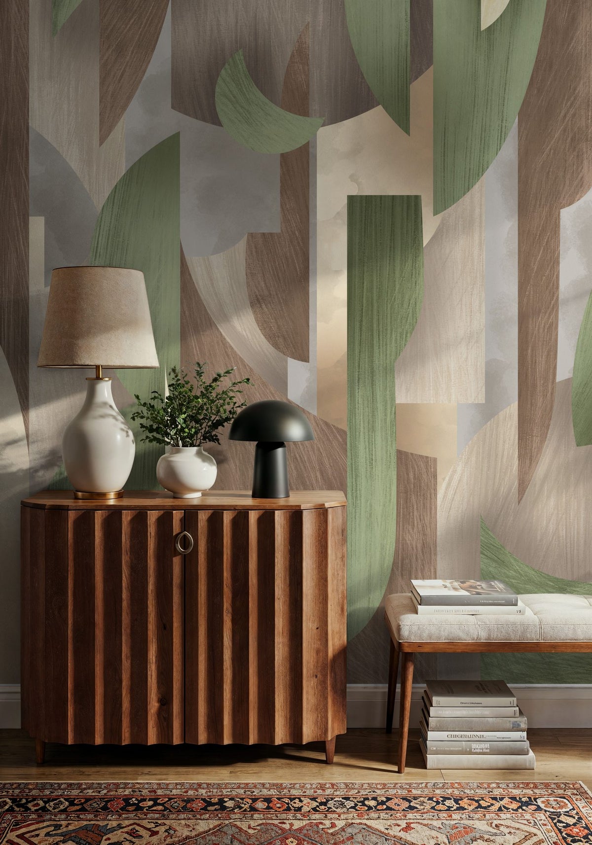 Modern Guild, Urban Jungle Green Mural Wallpaper - room preview 03