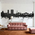 Muscat Oman Skyline Black & White Mural Wallpaper - room preview 03