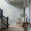 The Palm Lattice, Sage Green Mural Wallpaper - room preview 03