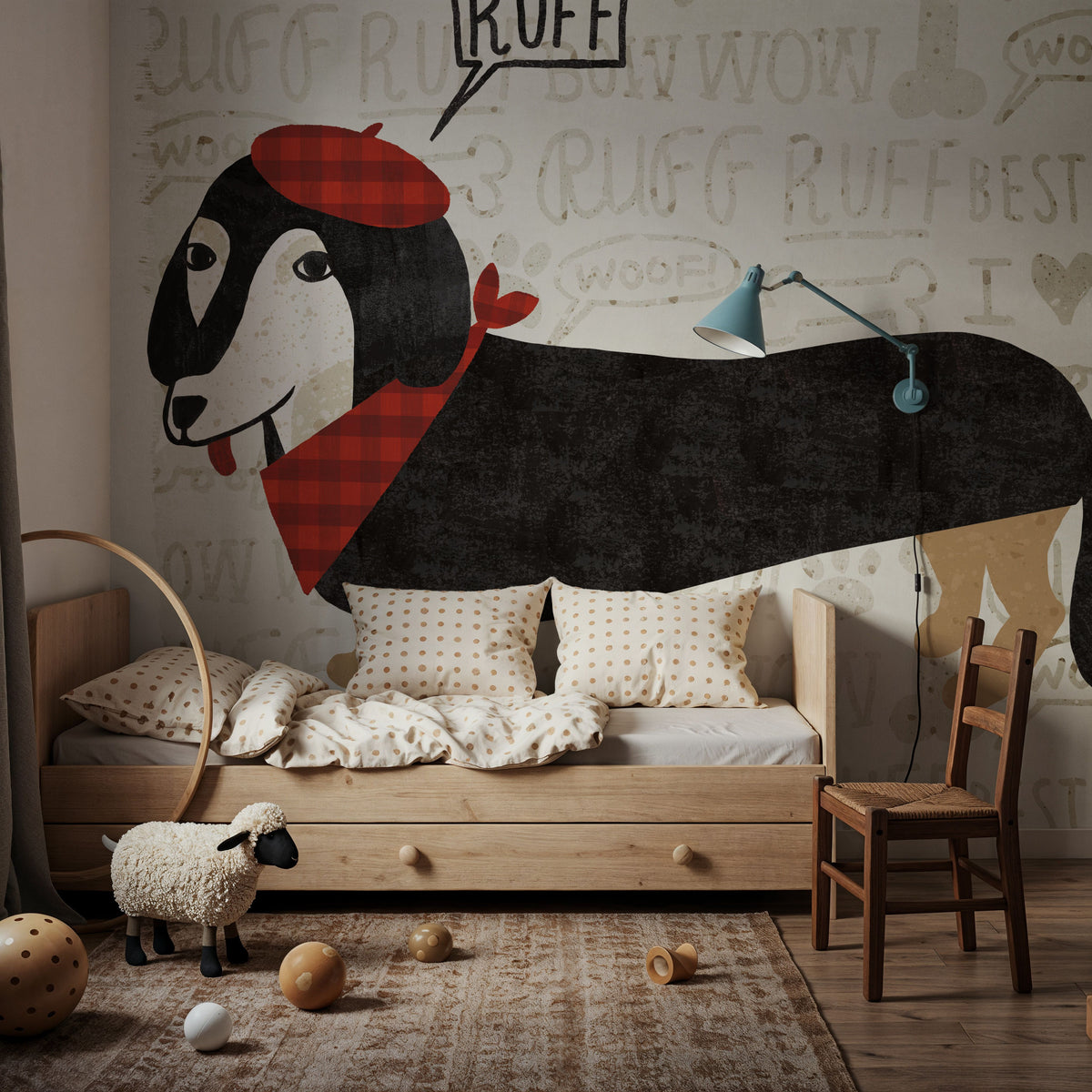 Puppy Love IX Mural Wallpaper - room preview 03