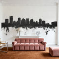 Phoenix Skyline Black & White Mural Wallpaper - room preview 03