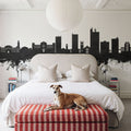 Lubbock Texas Skyline Black & White Mural Wallpaper - room preview 03