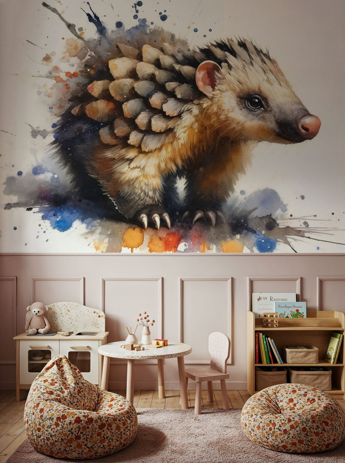 Whispers of the Forest a Pangolin's Path Mural Wallpaper - room preview 03