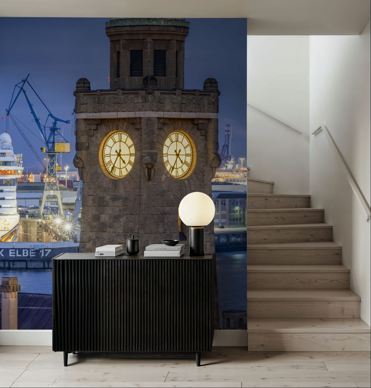 Twilight Harbor Mural Wallpaper - room preview 03