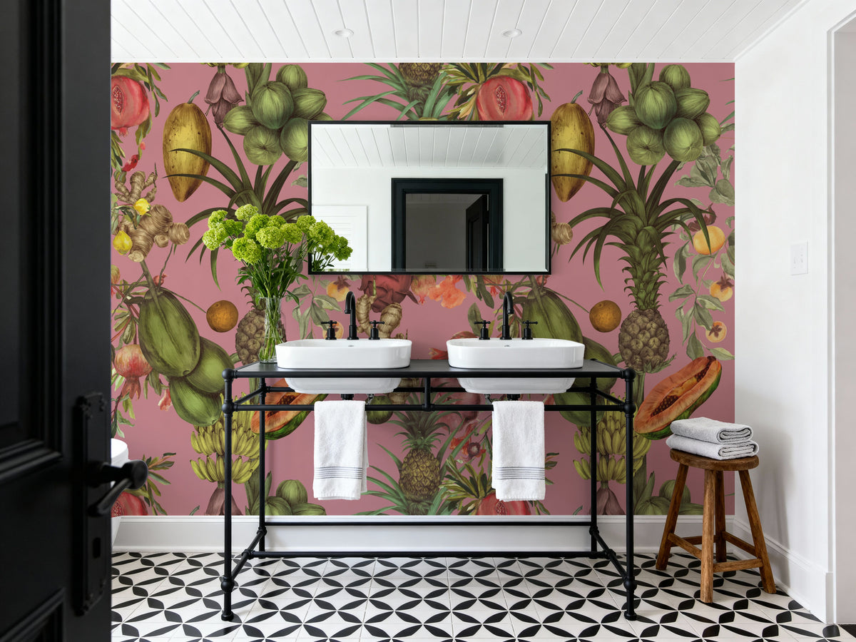 Juicy Fruits, Rasperry Smoothie Mural Wallpaper - room preview 03