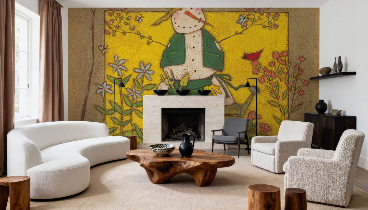 Seasonal Snowman V Mural Wallpaper - room preview 03
