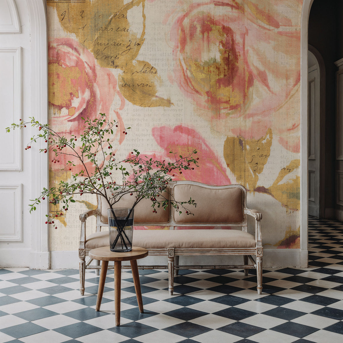 Touch of Rose I Mural Wallpaper - room preview 03