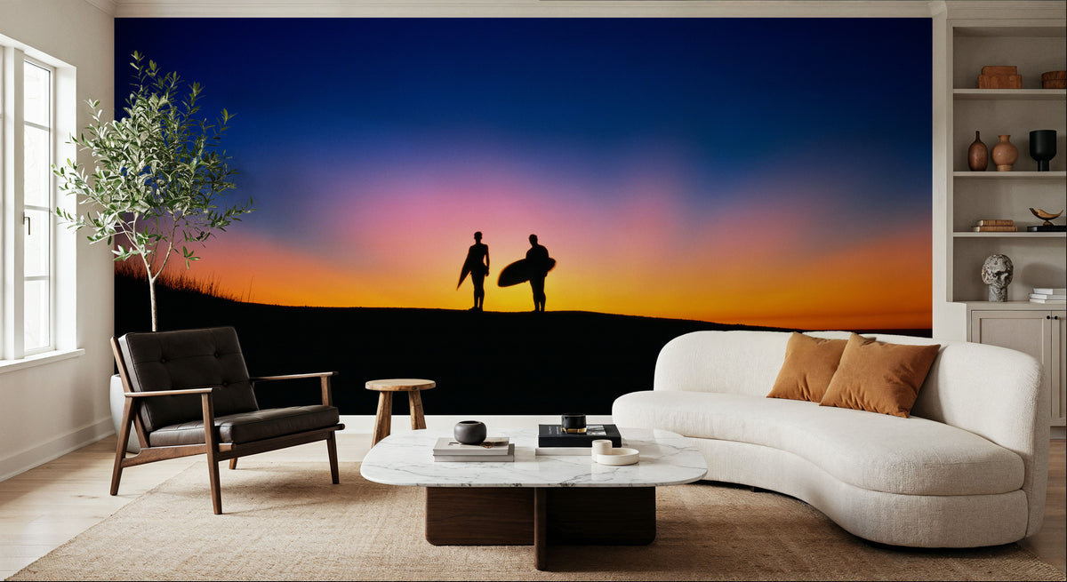 Sunset Surfers Mural Wallpaper - room preview 03