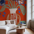 Naive Flower Still Life Mural Wallpaper - room preview 03
