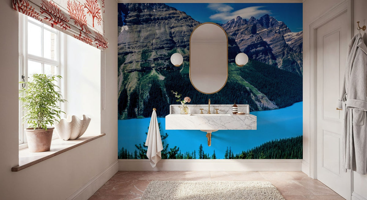 Mountain Turquoise Mural Wallpaper - room preview 03