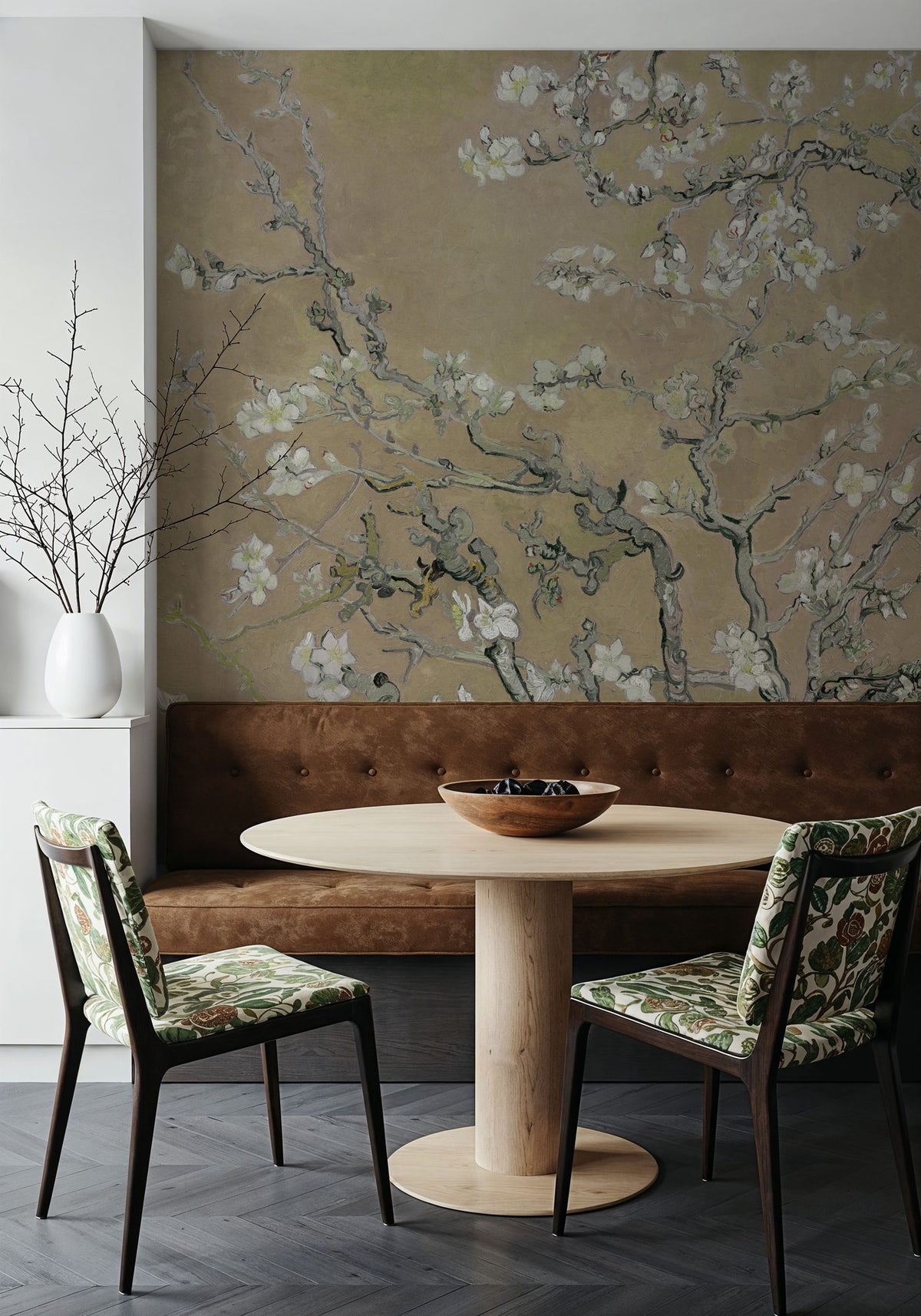 Fleur d'amandier, papier peint mural sable chaud wall measurement