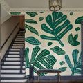 Monstera Cuttings, Green Mural Wallpaper - room preview 03