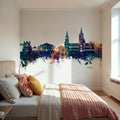 Truro England Skyline Blue & Bronze Mural Wallpaper - room preview 03